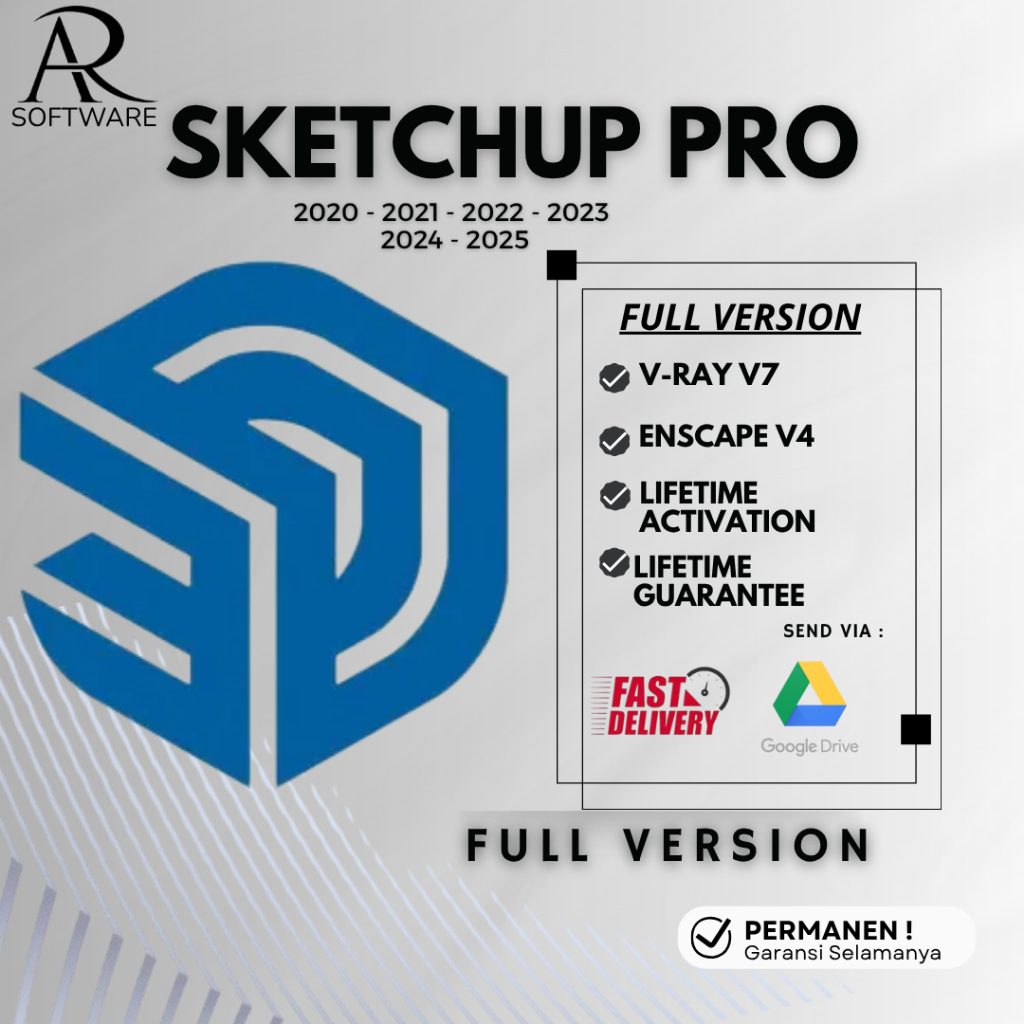 (Win/Mac) Sketchup Pro 2026  2025+ Vray + Full Version (Versi Terbaru) Lifetime Aktif Permanen