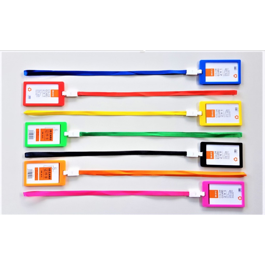 Name Tag Id Card Holder Tempat Nama Plastik Set + Kalung Tali Id Card B1