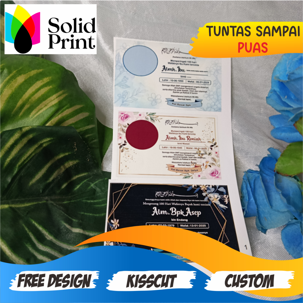 Stiker Tahlilan Pengajian Mengenang Wafatnya 40 100 1000 hari untuk Kotak Nasi Box kotak SolidPrint