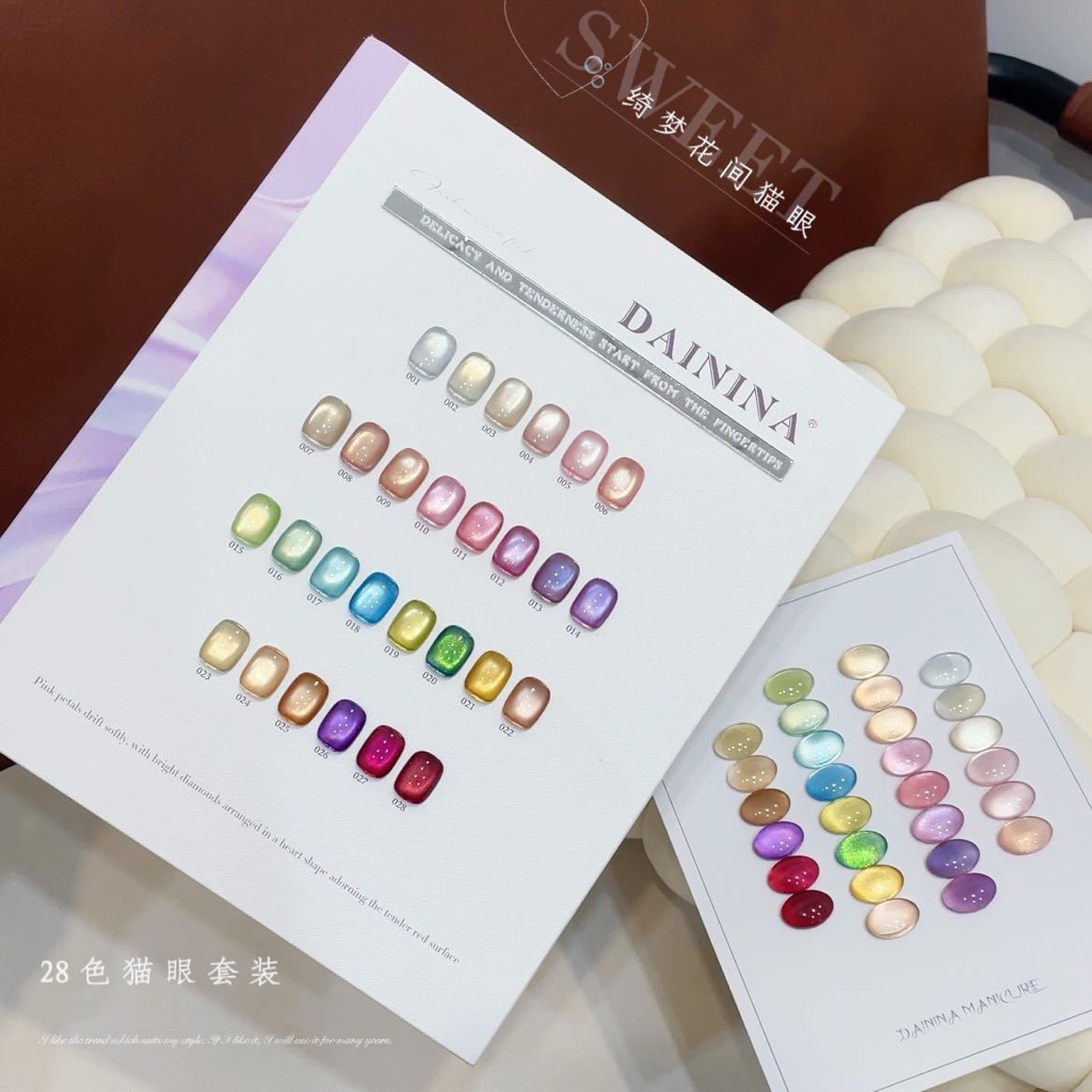DAININA DREAMY FLOWER 28 Warna CATEYE GEL POLISH SET KUTEK GEL CAT EYE UV