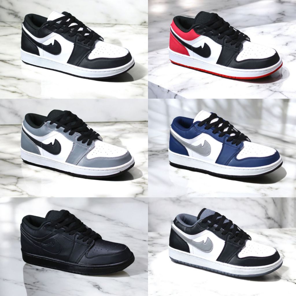 Sepatu Sneakers Kasual Casual Sport Kets Jalan Pria Wanita Jdn Low Panda Black White Red Navy Grey H