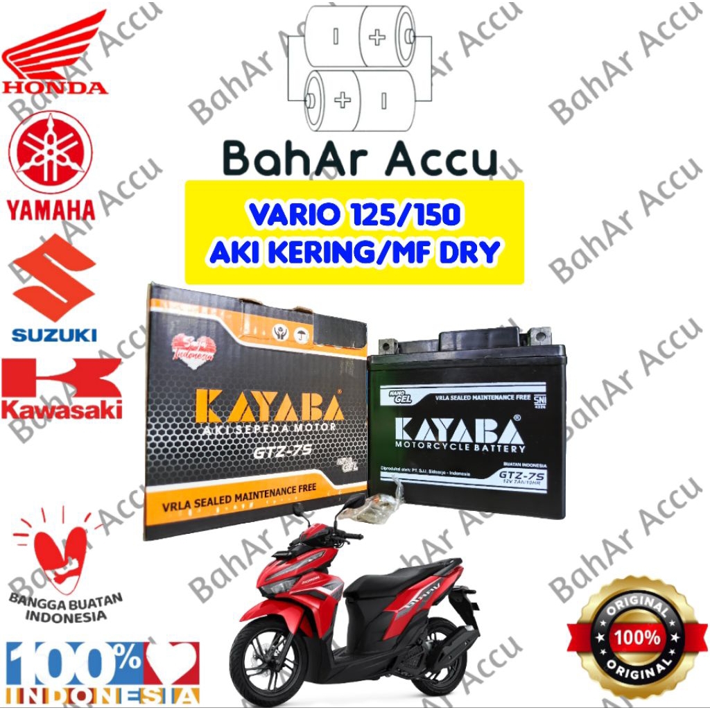 Kayaba MF/Kering GTZ-7S 12V-7Ah Ampere