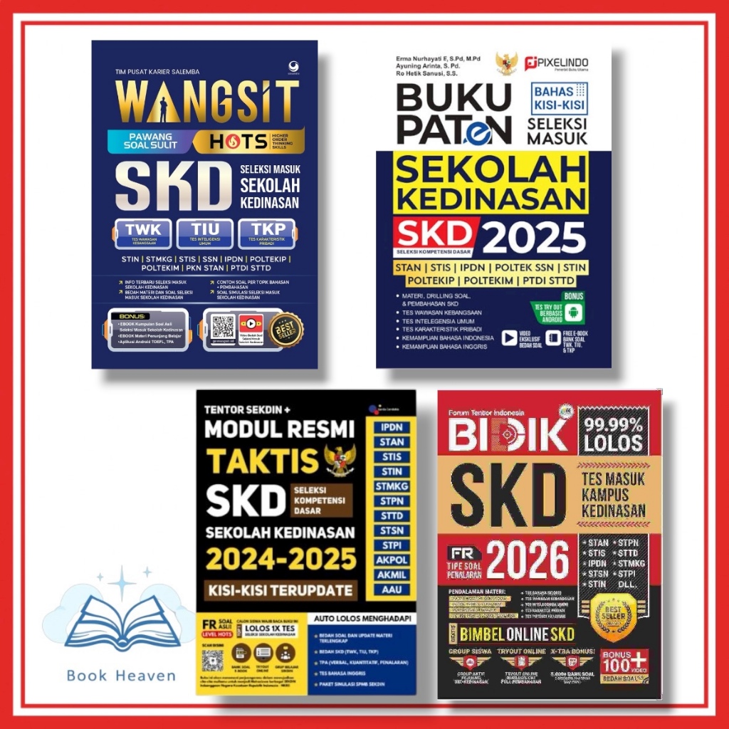Buku Paten Sekolah Kedinasan SKD 2025, Buku Wangsit HOTS SKD SEKOLAH KEDINASAN, Buku Bidik 99.99% Lo