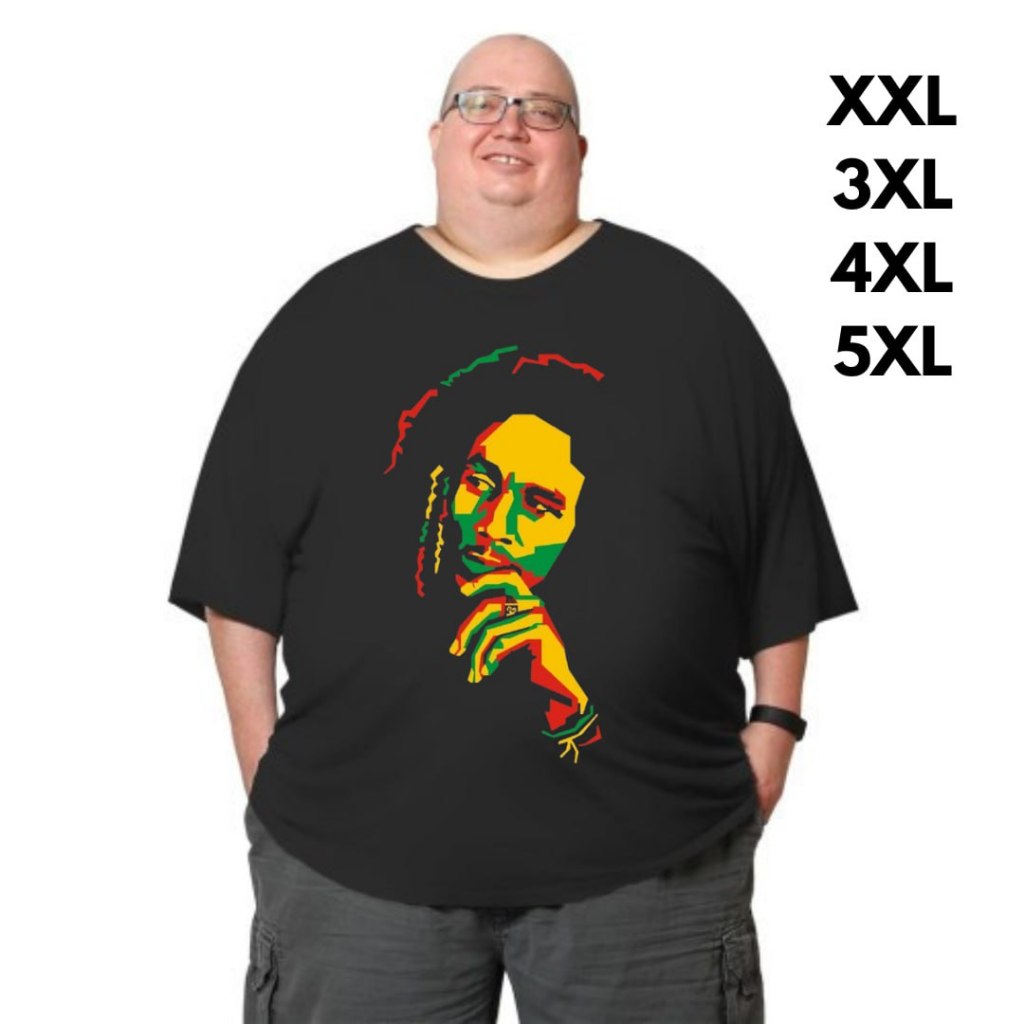 Kaos dewasa Kaos Jumbo Bob Marley bahan cotton combed 30s