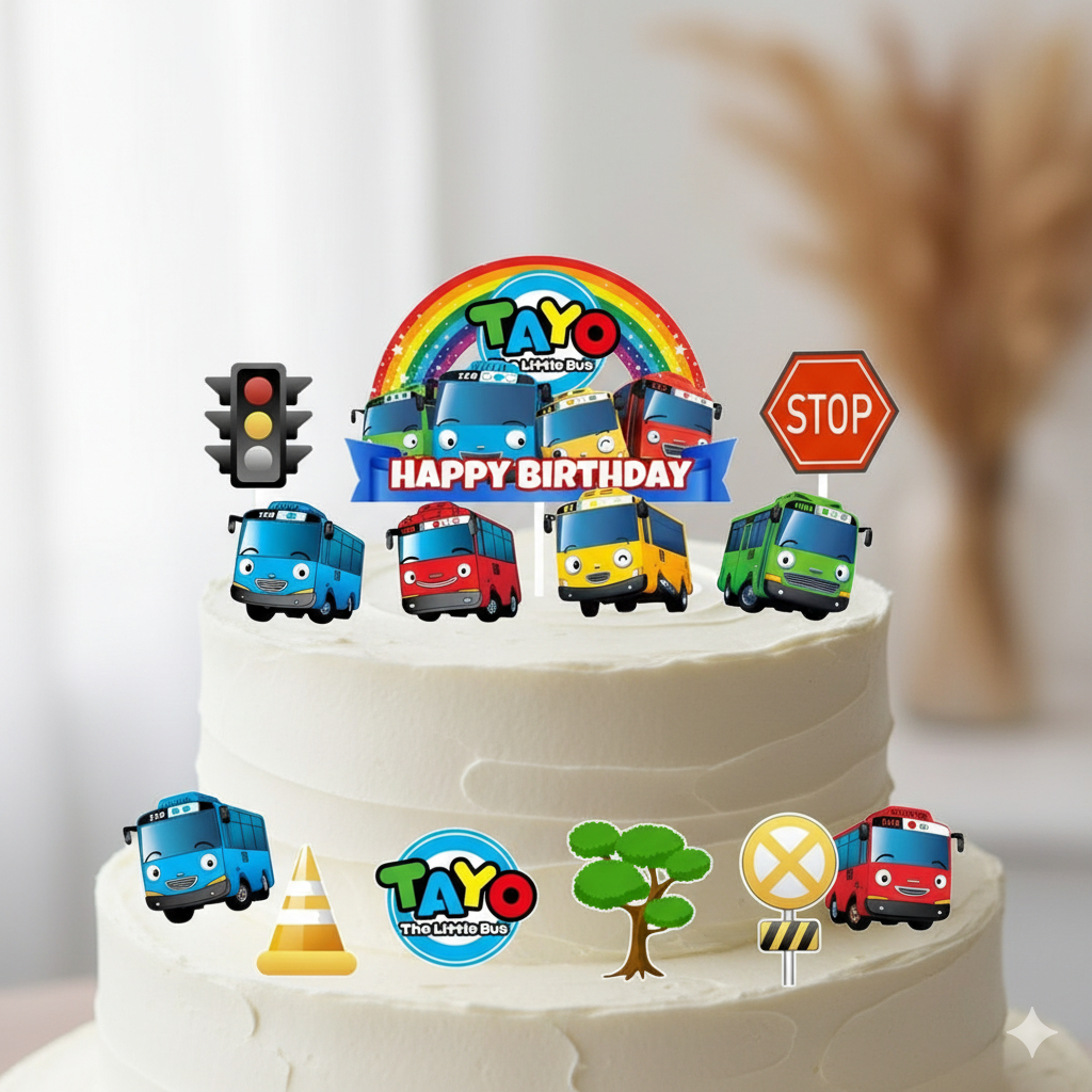 TOPPER CAKE ULANG TAHUN TAYO TOPPER CAKE CUSTOM / HIASAN KUE ULANG TAHUN