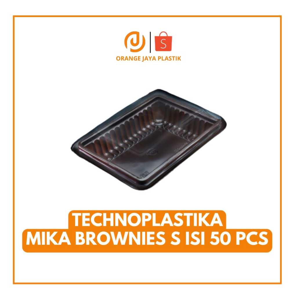 Mika Brownies S Coklat - Small Ukuran Kecil - Tray Bento Kotak Kue Nasi Tempat Makan - Isi 50Set