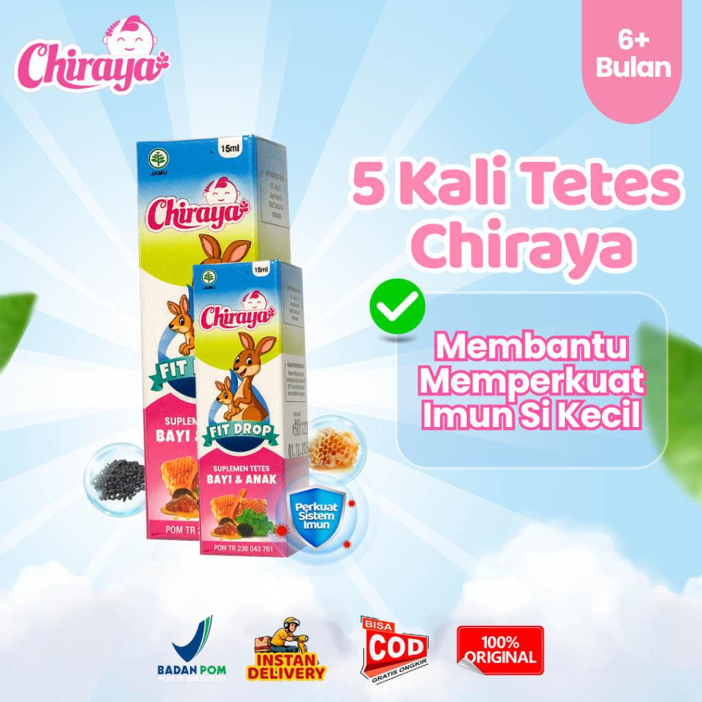 Chiraya Fit Drop - Vitamin Drops Bayi 8 Bulan untuk Batuk Pilek Dan Penambah Nafsu Makan Anak