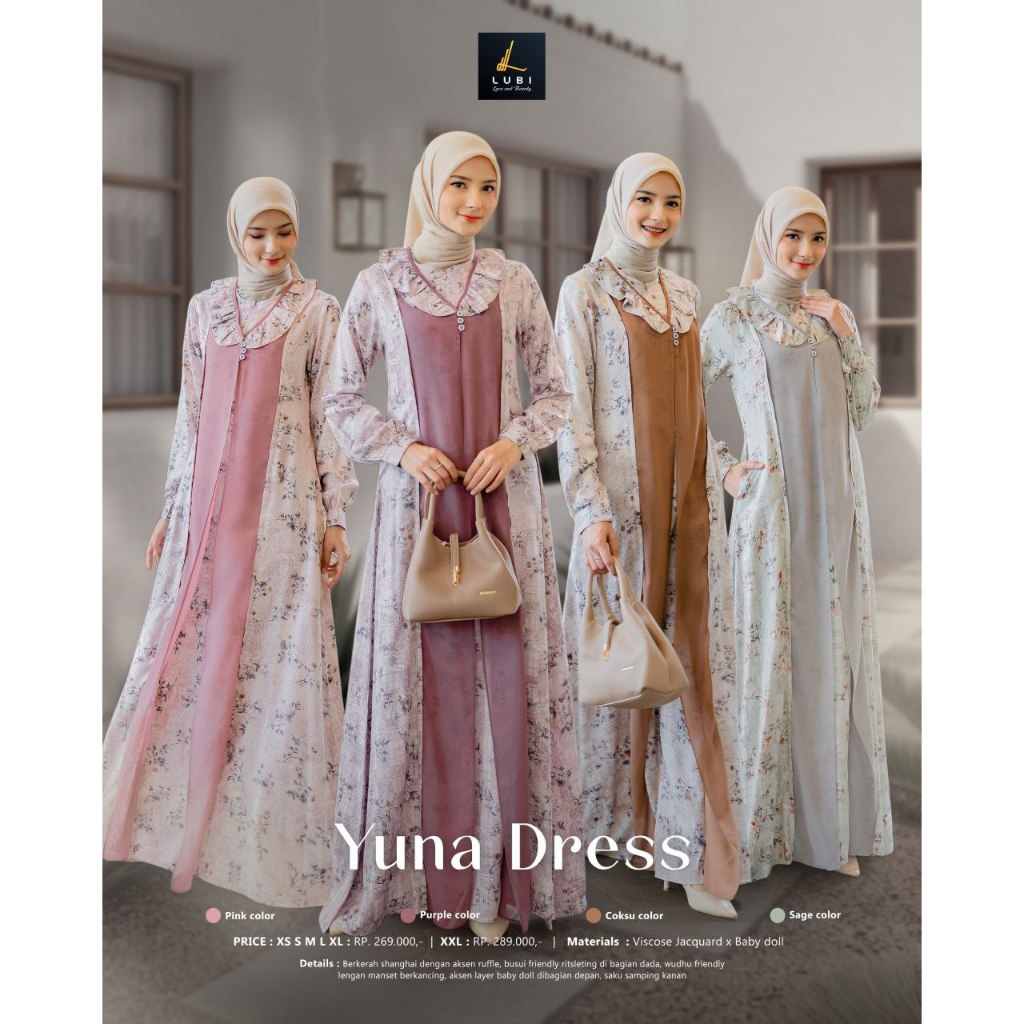 Lubi Fashion Yuna Dress Gamis Dewasa
