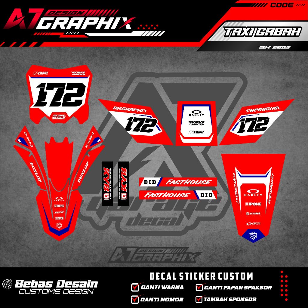 DECAL TAXI GABAH - DECAL MOTOR GABAH FREE CUSTOME DESIGN / DECAL MOTOR TAKSI GABAH