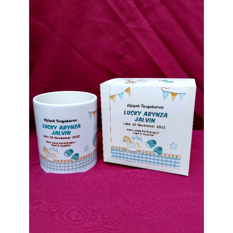 Souvenir Mug Aqiqah Anak-Mug Souvenir tasyakuran aqiqah bayi-souvenir aqiqah