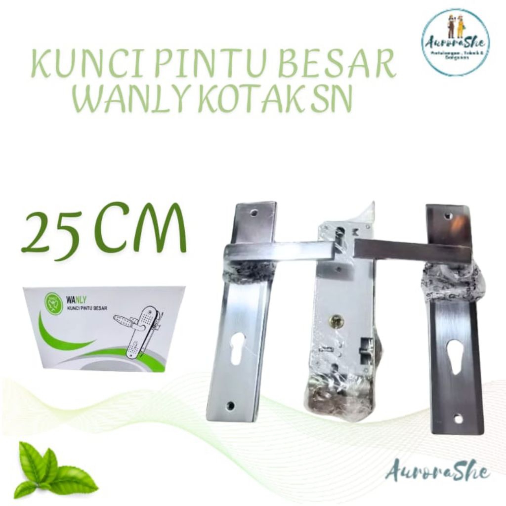 Kunci Pintu Besar / Slot Pintu Besar Wanly Kotak Silver