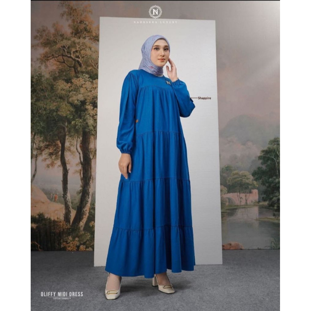 MIDI DRESS BY NADHEERA LUXURY/OLIFFY MIDI DRESS BY NADHEERA LUXURY/NADHEERA/READY STOCK MIDI DRESS/G