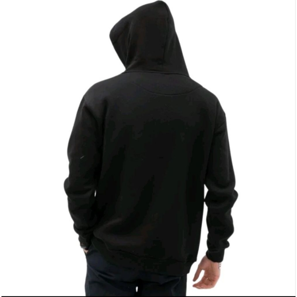Hoodie polos hitam tebal