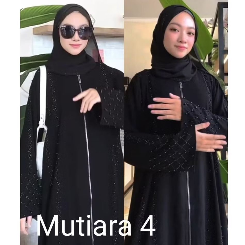 Abaya hitam mutiara 4 termurah