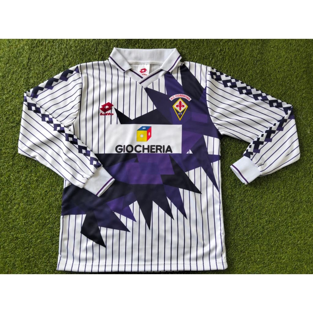 Jersey Retro Fiorentina Away 1991/92 Size Lengkap Pendek & Panjang S-5XL Blokecore Vintage Classic