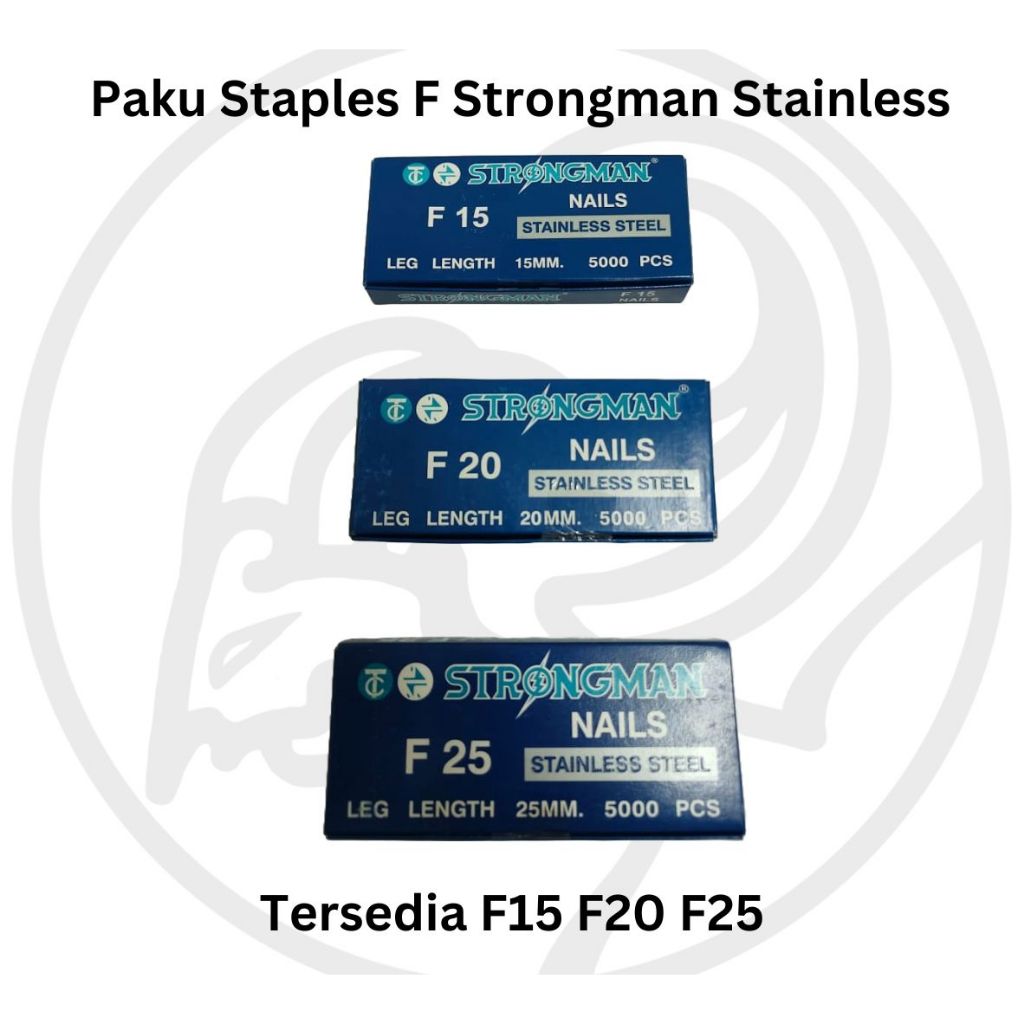 STRONGMAN Isi paku Staples I F15 F20 F25 Strongman Stainless Isi Paku Tembak Air Nailer