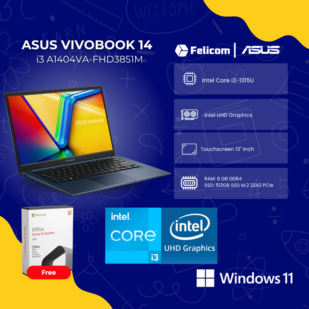 ASUS VIVOBOOK 14 i3 A1404VA-FHD3851M