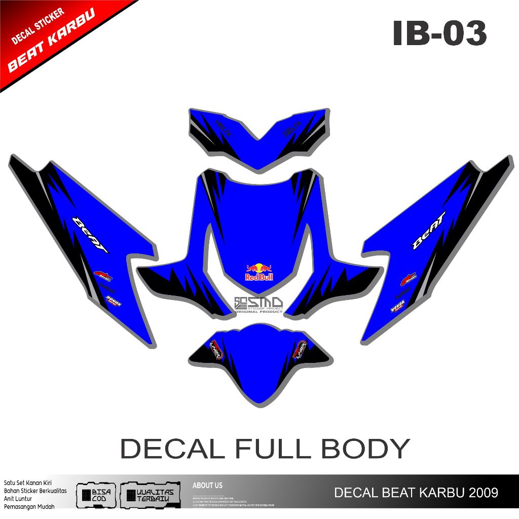 DECAL STICKER BEAT KARBU 2009 || DECAL FULL BODY MOTIF SIMPLE KEREN