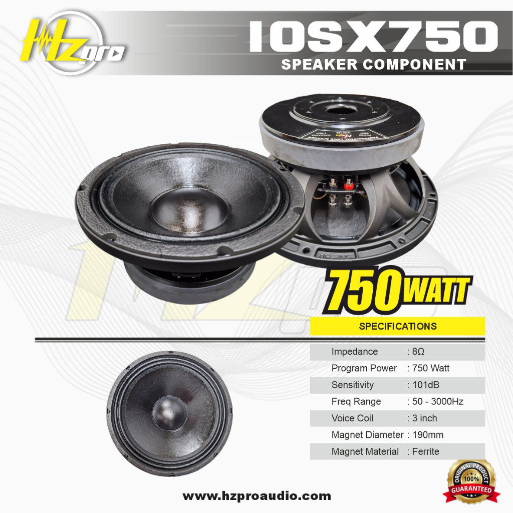 SPEAKER KOMPONEN 10 Inch HZ PRO 10SX750 ORIGINAL