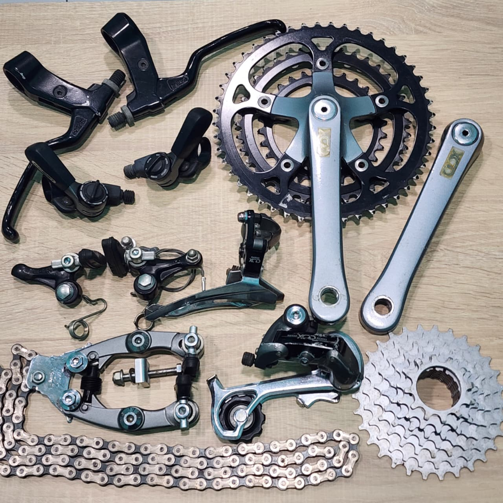 Groupset Sepeda MTB Vintage Komponen Drivetrain sepeda Suntour XCD