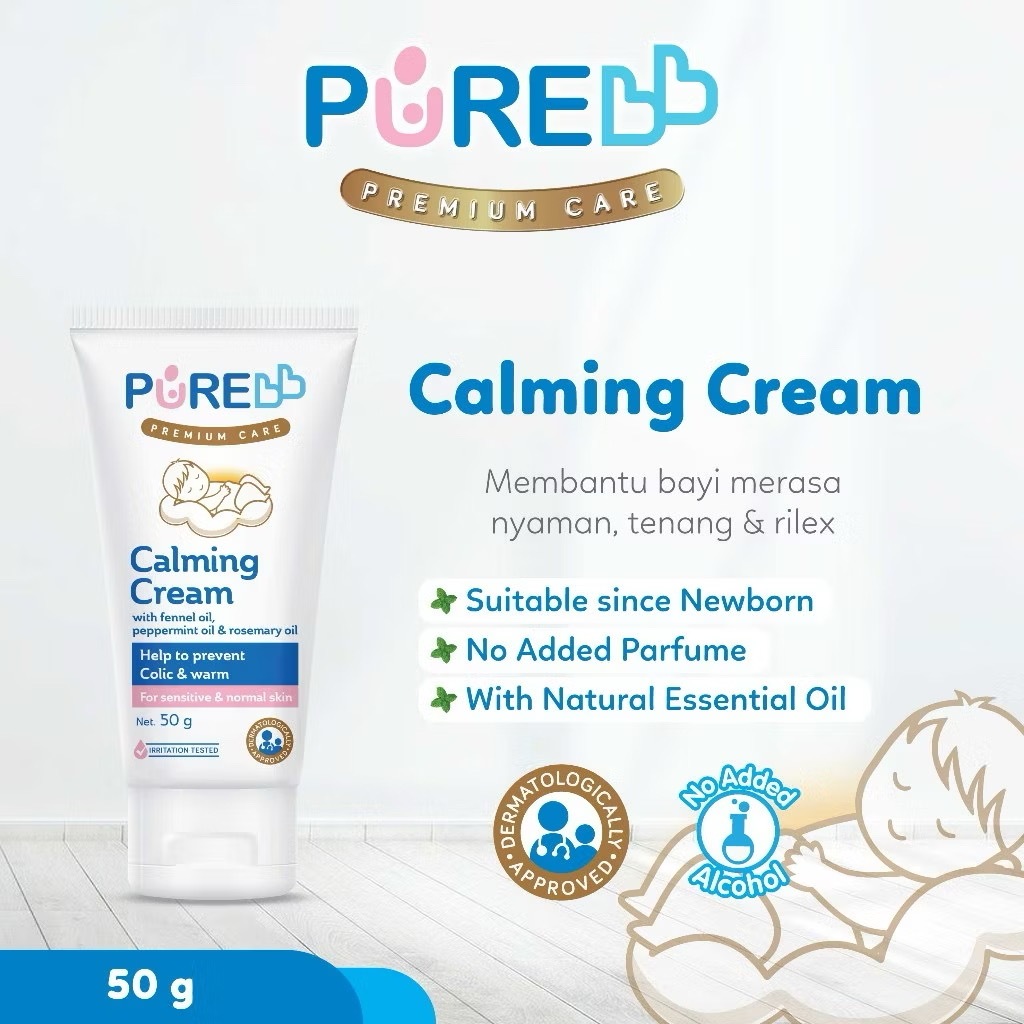Purebb Calming Cream 50gr / Cream Untuk Perut Kembung Bayi