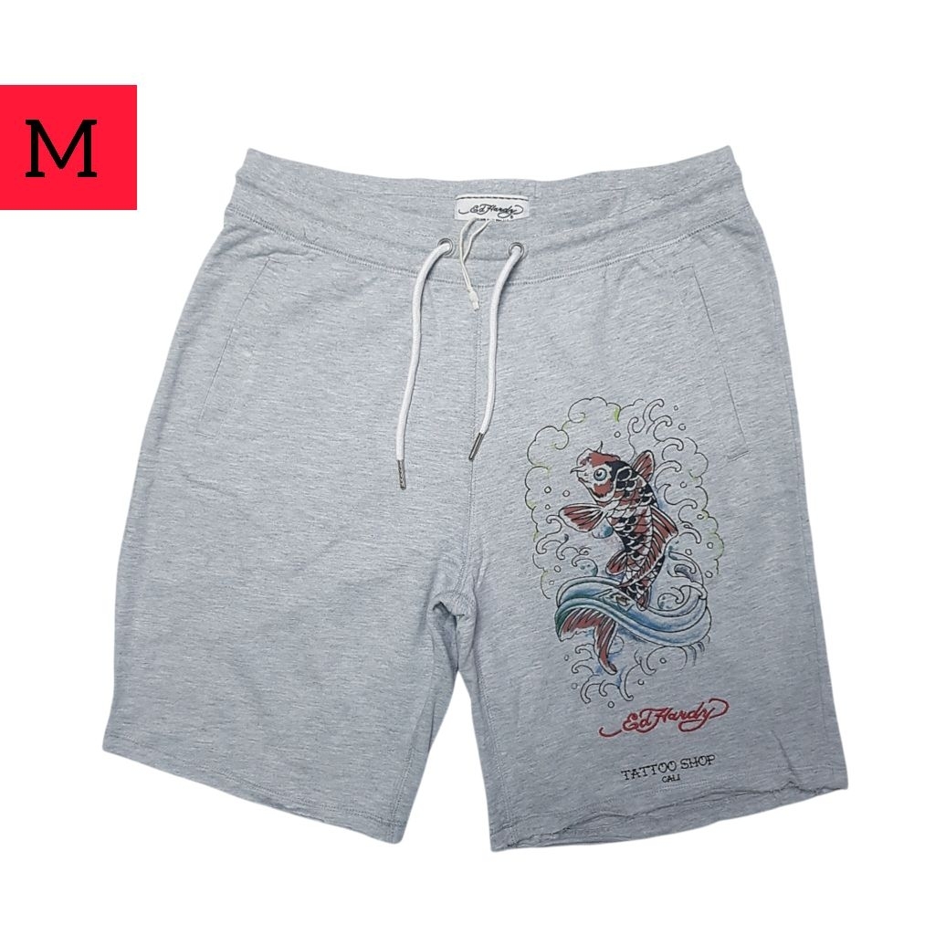 Celana pendek sweat ED HARDY - Koi Fish Tattoo ( size M )