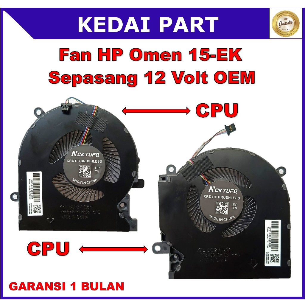 Fan HP Omen 15-EK 15-ek0044tx 15-ek0045tx 15-ek0105tx 12 Volt VARIASI