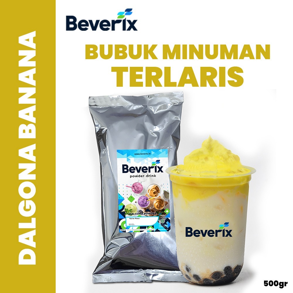 BEVERIX Bubuk Sticky Milk Rasa Banana Pisang Serbuk Minuman Dalgona Es Kentel 500 Gr