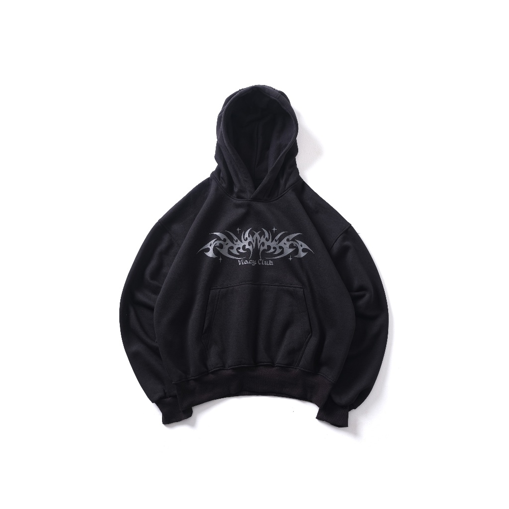 Hoodie Boxy Viory Club Hitam / HD.BX.006