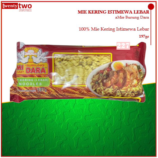 Mie Telur Burung Dara Istimewa Kering Lebar 197gr