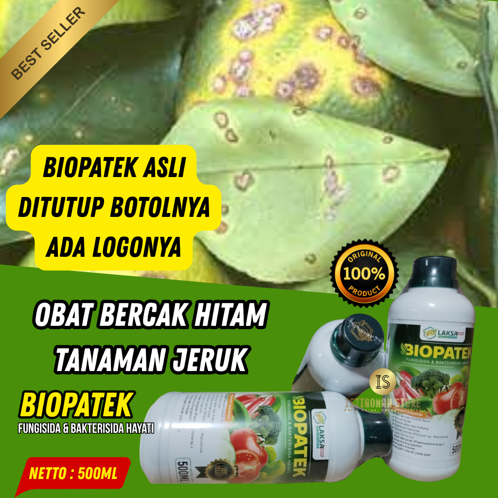 Obat Bercak Hitam Daun Jeruk Paling Ampuh BIOPATEK 500ML Fungisida & Bakterisida Hayati Obat Semprot