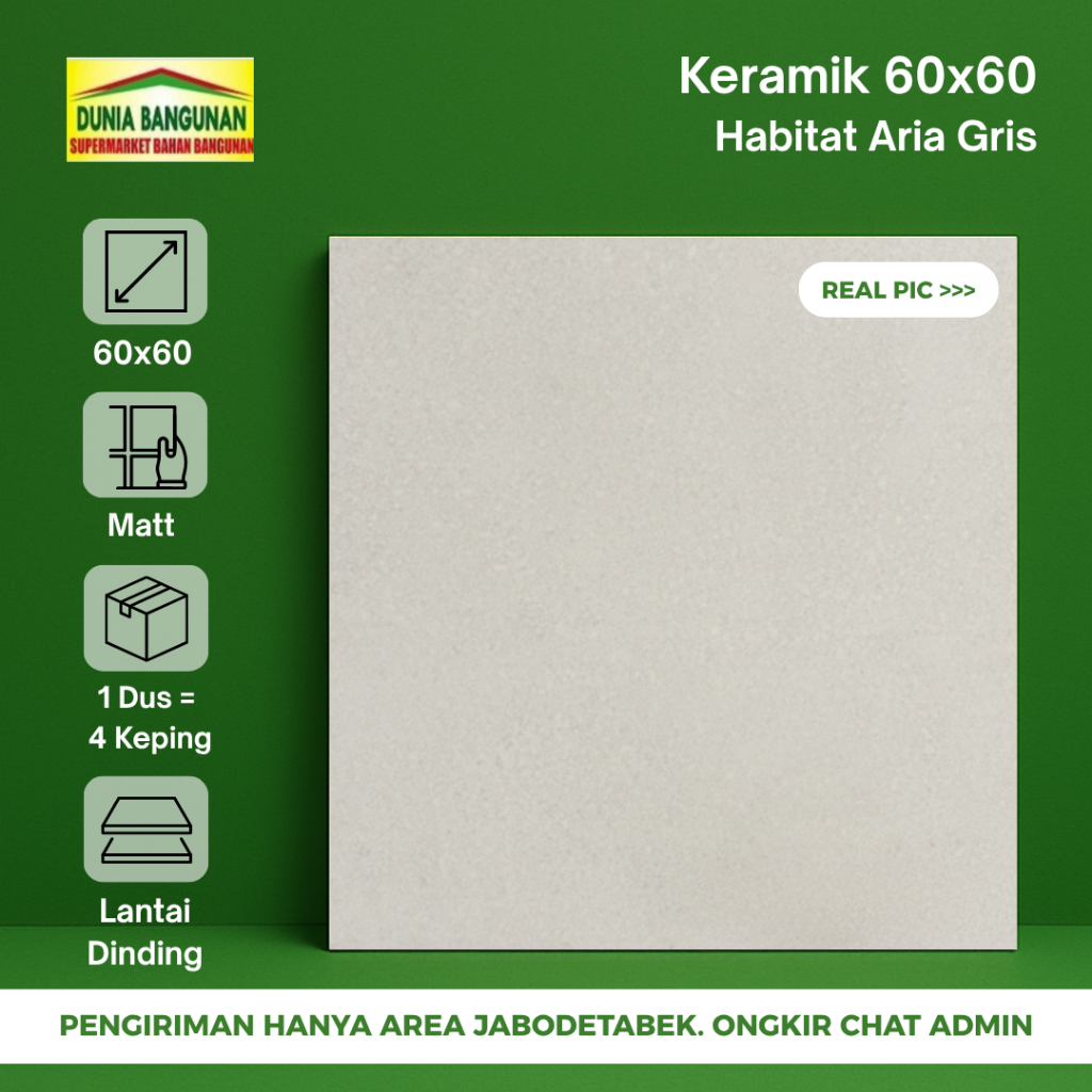 Keramik 60x60 Habitat Aria Gris Keramik Lantai Dinding Marble Glossy Kamar Ruang Tamu