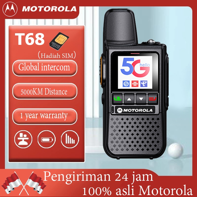 HT POC Global Walkie Talkie T68 Global 5G/WiFi Jarak jauh 5000KM Obrolan Grup Motorola Original Outd