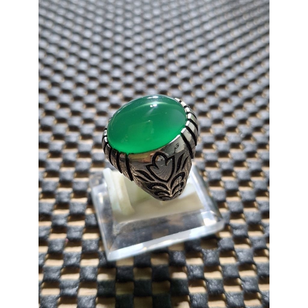 cincin batu akik ijo calsedony asli batu