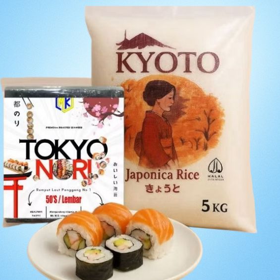 PAKET BUNDLING TOKYO NORI 50 S + BERAS KYOTO 5 KG / BERAS JEPANG SEPERTI KOSHIHIKARI, KOKOKU, KOKUHO