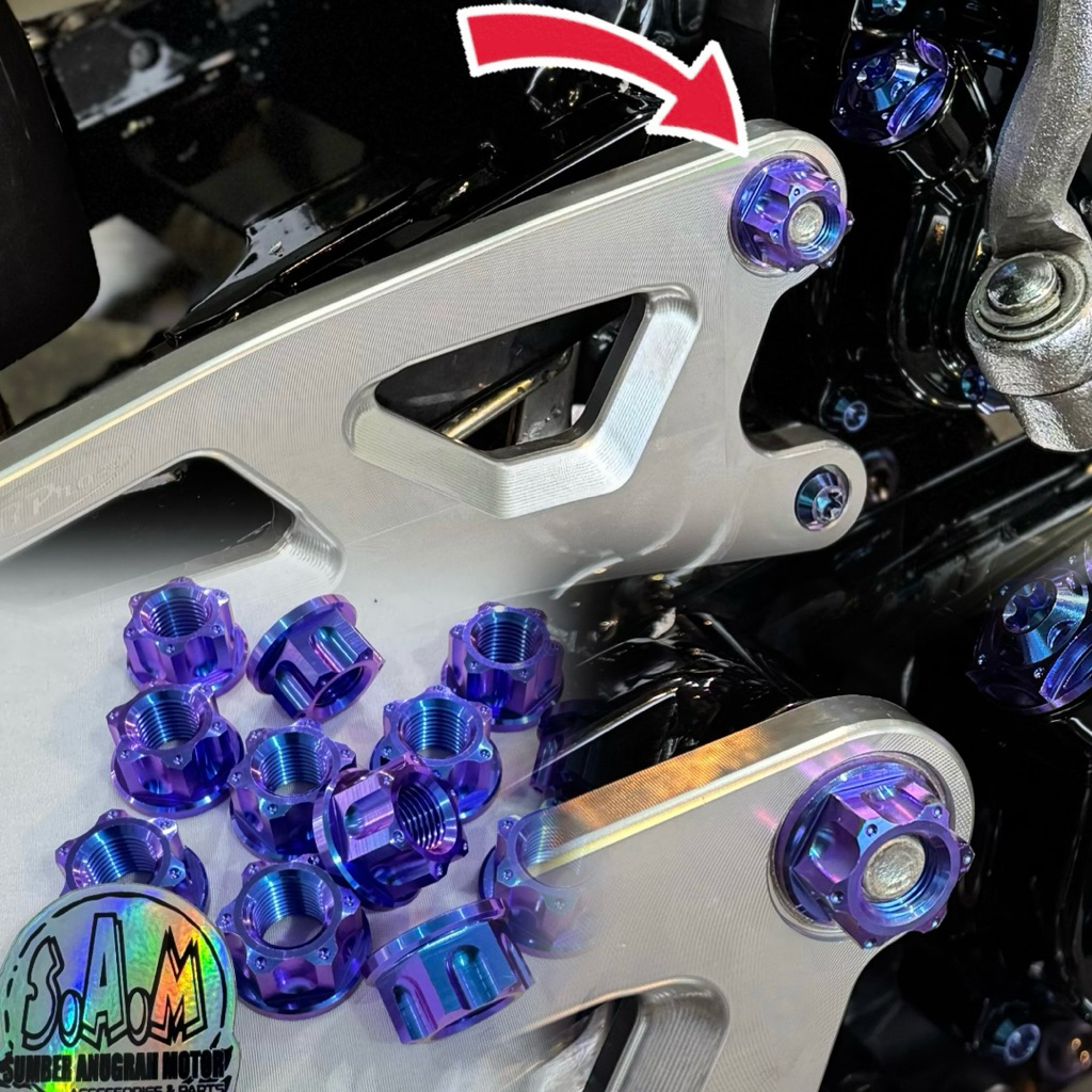 MUR AS ARM RX-KING / F1ZR TITANIUM TRITON / Baut Sasis pedal Rxk fizr Rxs f1z Rxking fi Rx king jupi