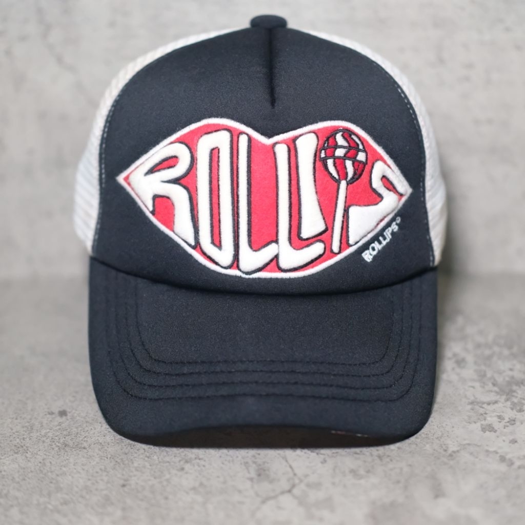 Topi trucker ROLLIPS hitam putih