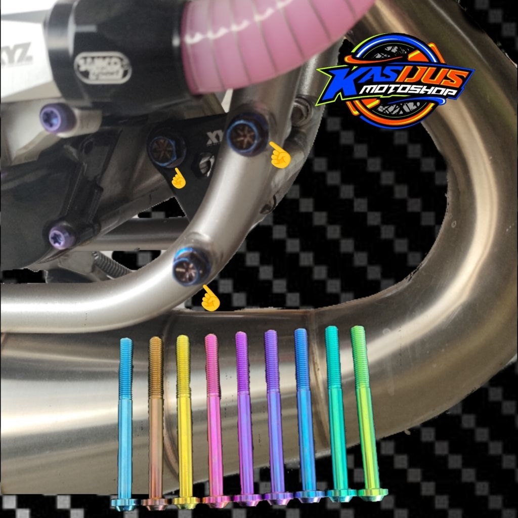 baut titanium dudukan mesin ke rangka depan ninja r  baut engine  bawah ninja r baut monting mesin n