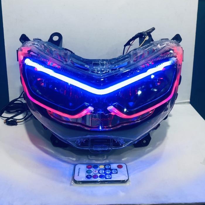 HEADLAMP REFLEKTOR NMAX OLD CUSTOM NMAX NEW ALIS RGB RUNNING REMOTE - -