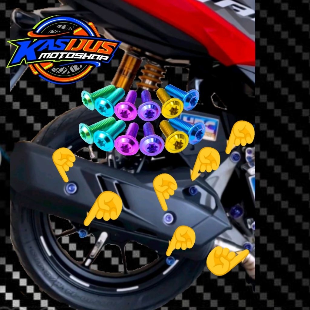 baut titanium knalpot vario+baut arm vario Titanium+baut tameng vario Titanium