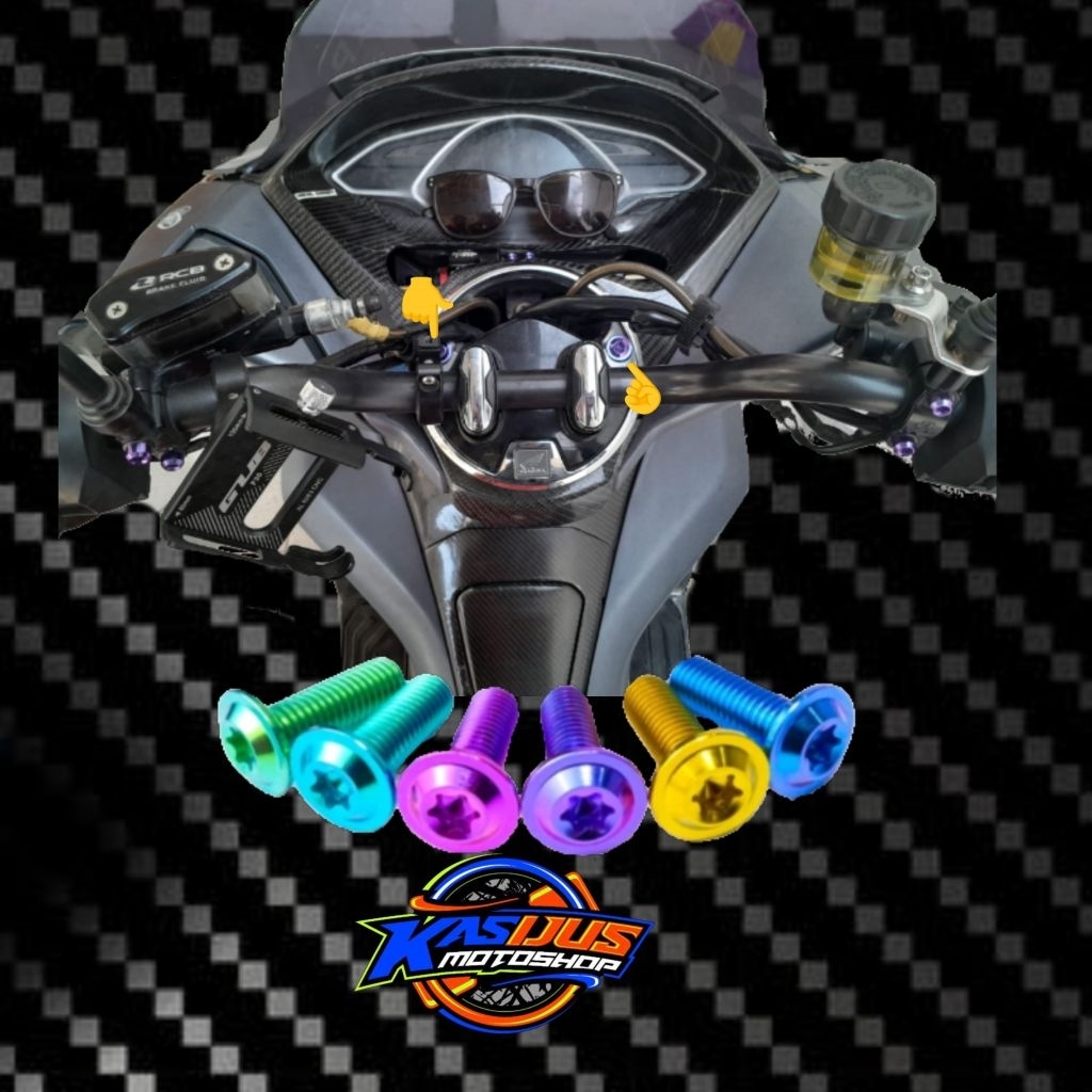 baut Titanium dasi pcx baut dasi di bawah baut laiser stang pcx
