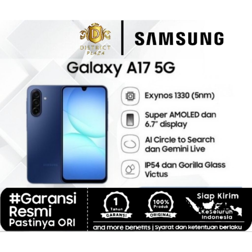 Samsung A17 5G NFC Ram 8/256Gb Super AMOLED Garansi Resmi free adavtor Samsung Terbaru 2025