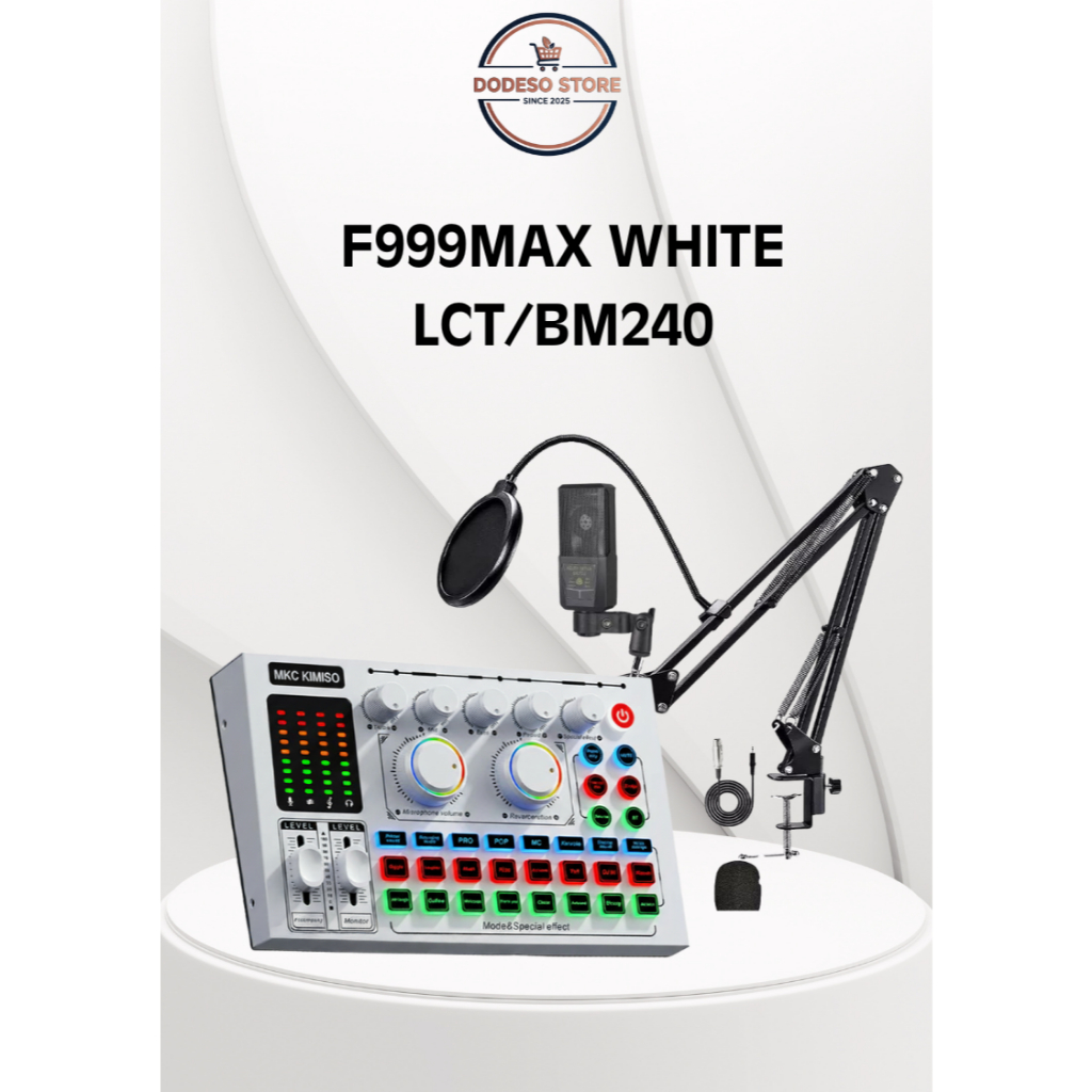 Paket Lengkap Soundcard F999MAX WHITE+LCT/BM240