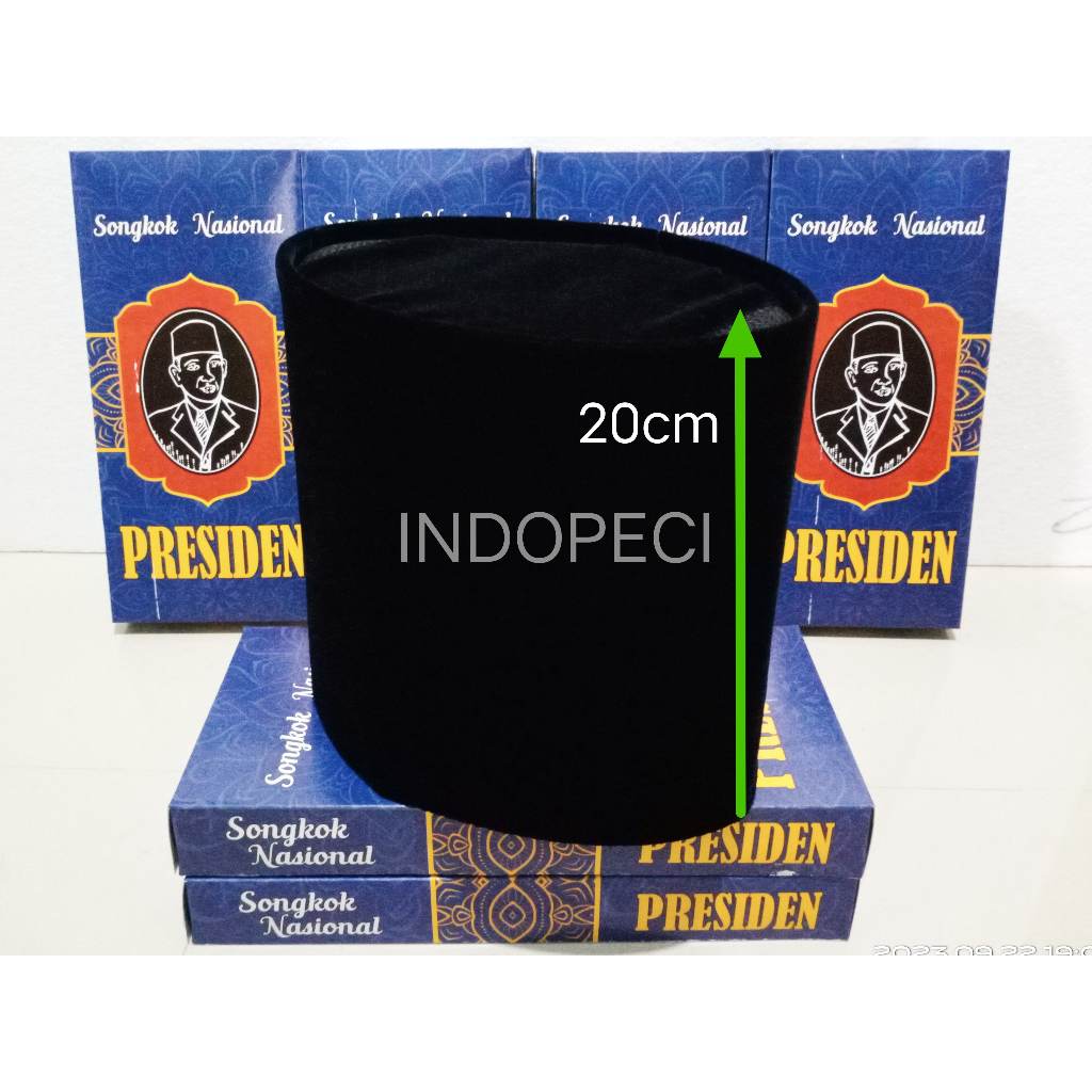Peci Polos Hitam AC Tinggi 20 cm 15cm 13 cm 12 cm 11 cm Peci Hitam Peci Nasional Peci Tinggi 9 cm