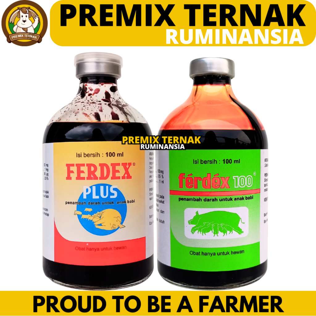 FERDEX 100ML & FERDEX PLUS 100ML MEDION - Obat Penambah Darah Zat Besi Anti Anemia Anak Babi & Babi