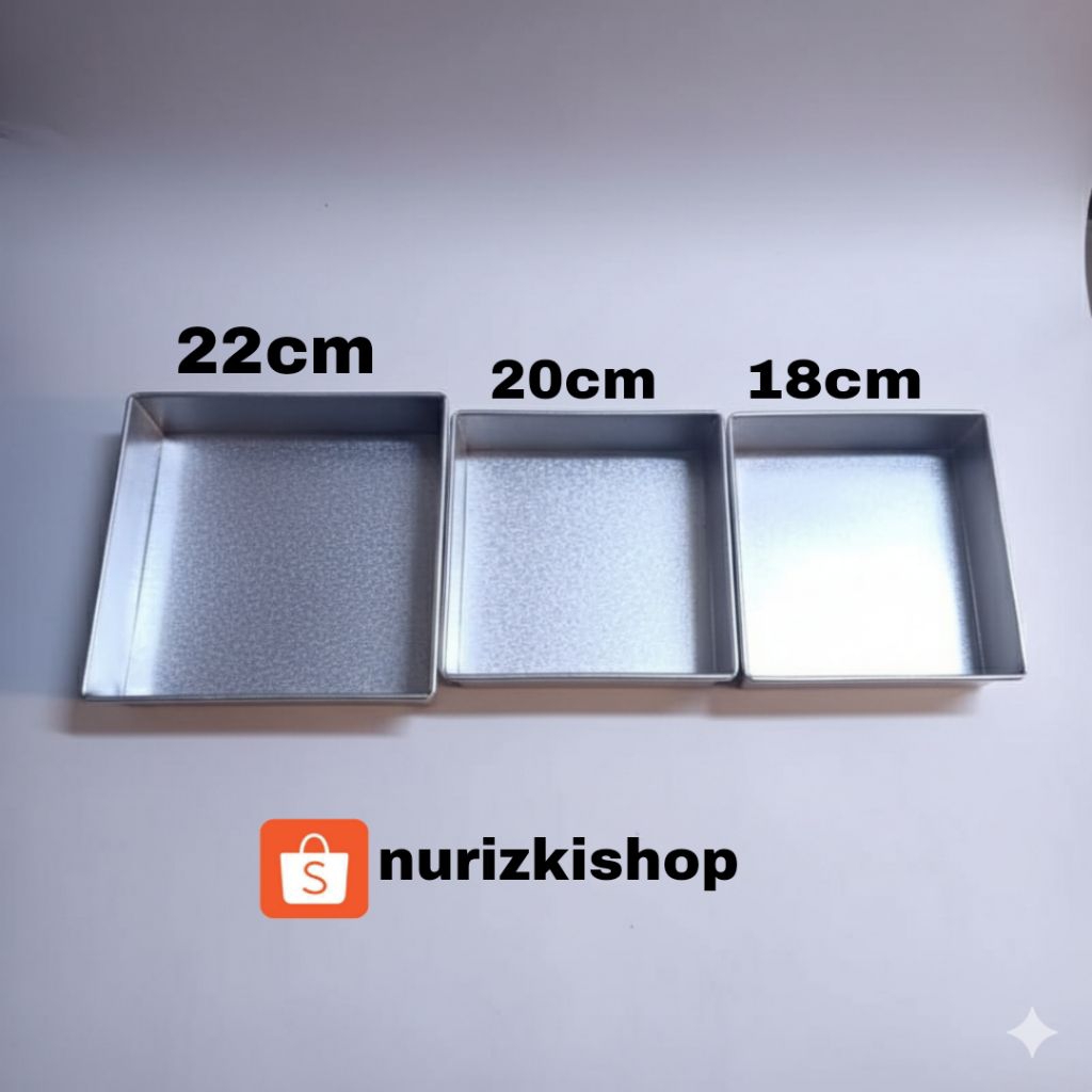LOYANG KUE KOTAK PERSEGI UKURAN 18×18 20×20 22×22