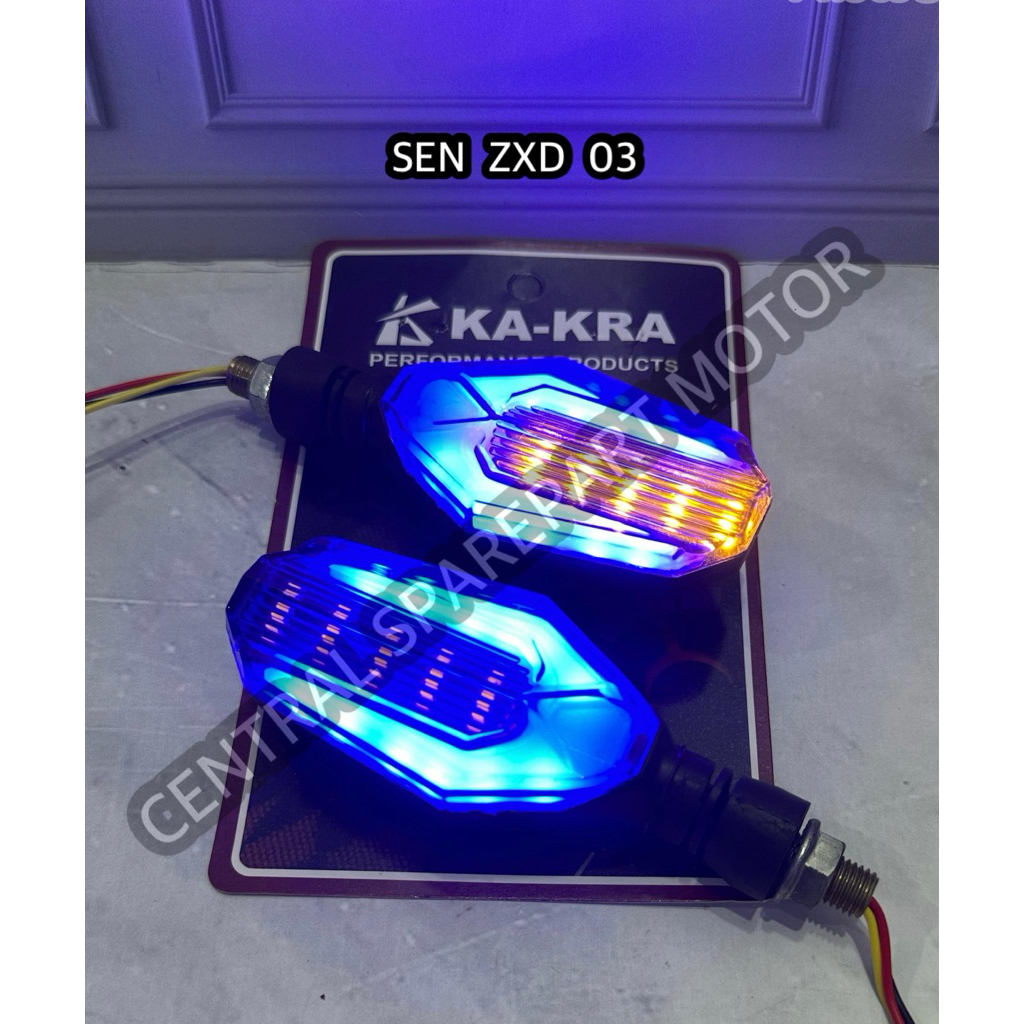 LAMPU SEIN LED VARIASI 2 WARNA MODEL DUCATI - SEN 3 KABEL UNIVERSAL MOTOR