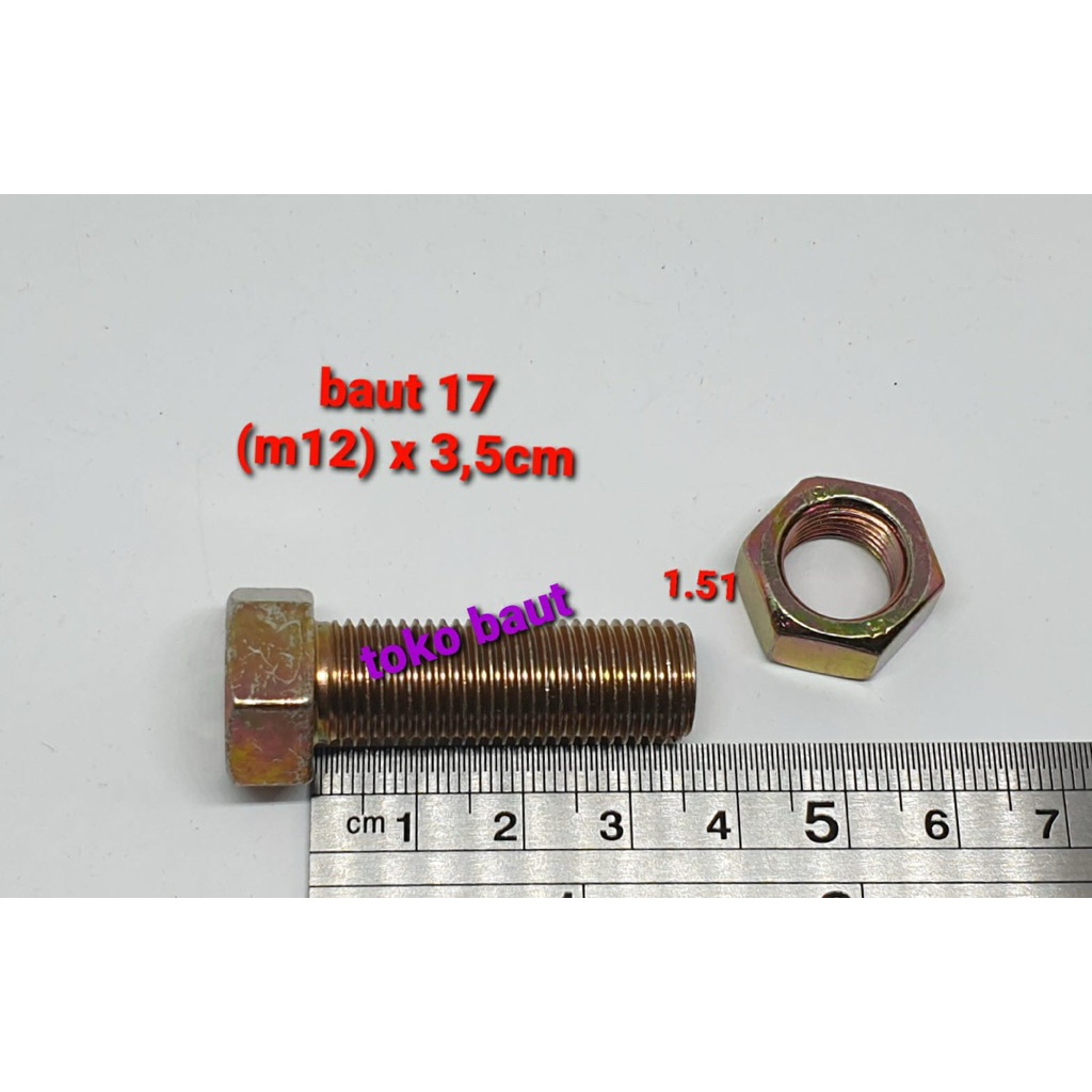 (paket 50 set) baut 17 (12mm) x 3,5cm + mur