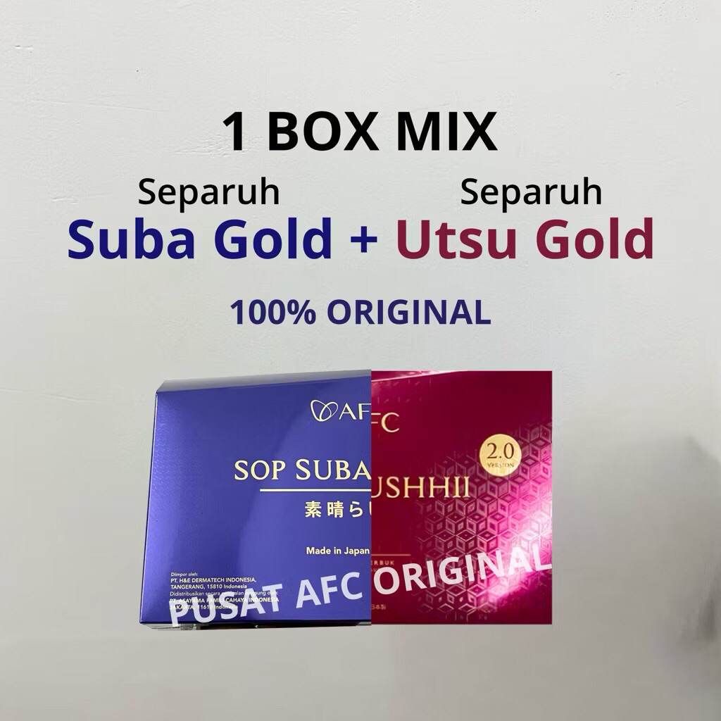Afc Paket Mix Sop Subarashi Gold  dan Utshukushhii Gold ( 14 sachet Sop Subarashi Gold & 14 sachet U