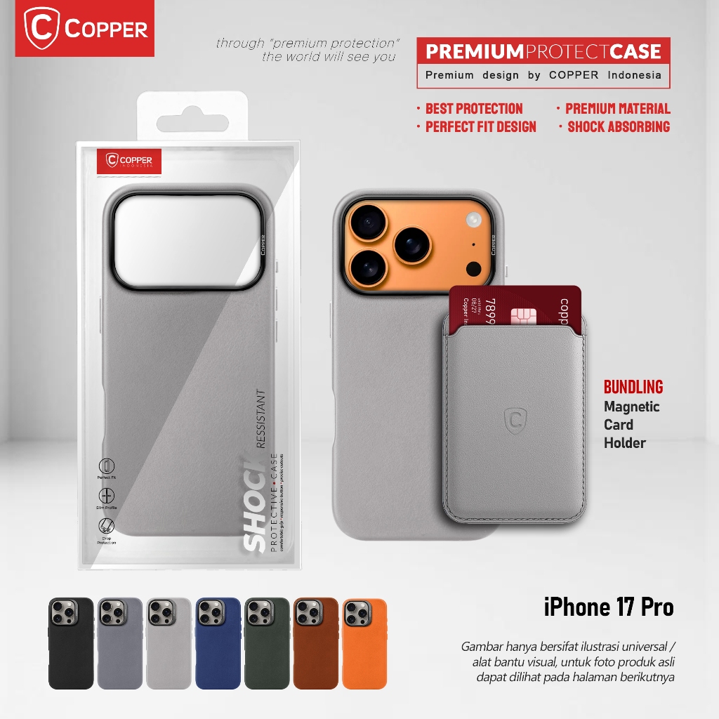 COPPER - For iPhone 17 Pro | Slim Case + Magnetic Card Wallet